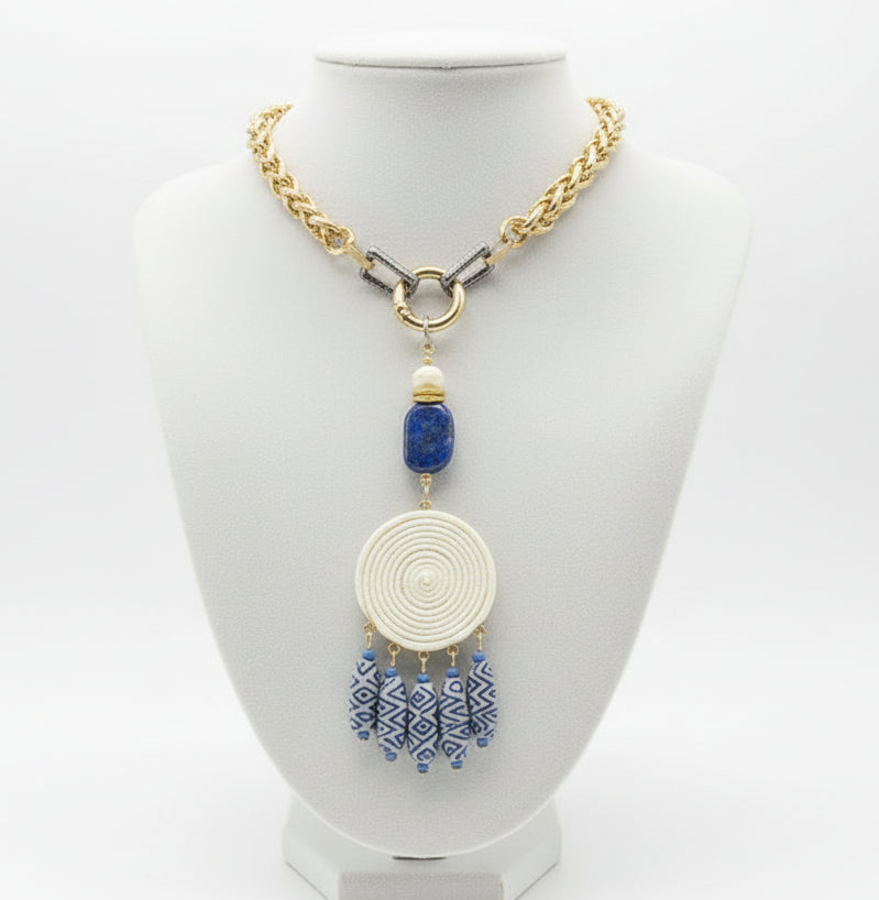 Shiny Gold Large Wheat with Pendant