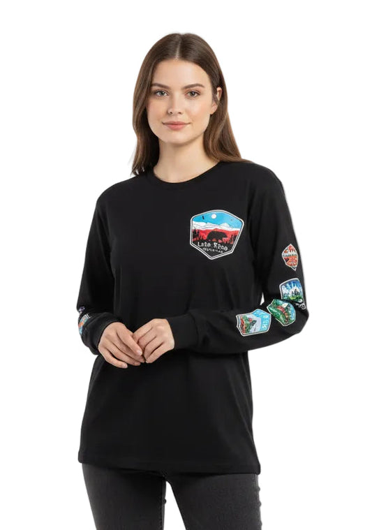 L/S Tee with Patches Mountain with Bear