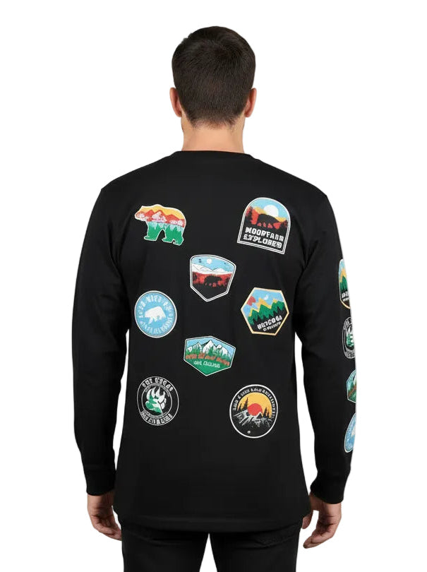L/S Tee with Patches Mountain with Bear