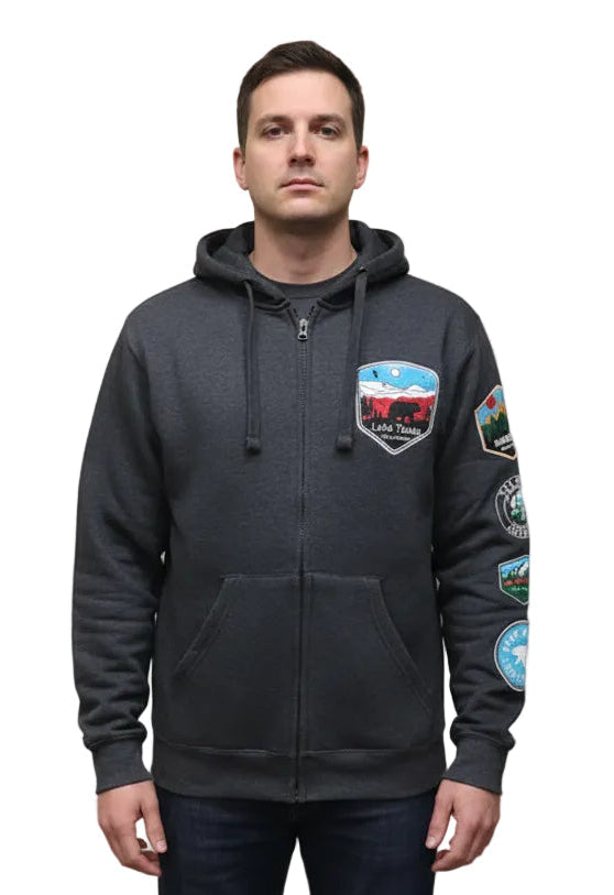 Full Zip Hoodie with Patches Mountain with Bear