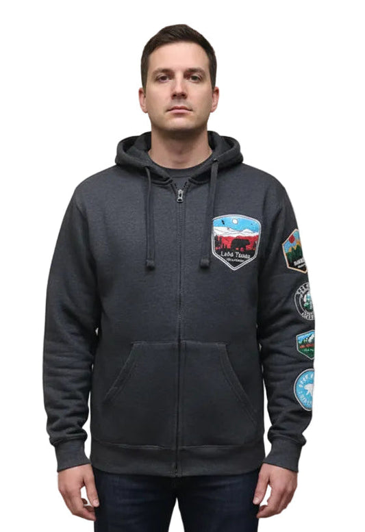 Full Zip Hoodie with Patches Mountain with Bear