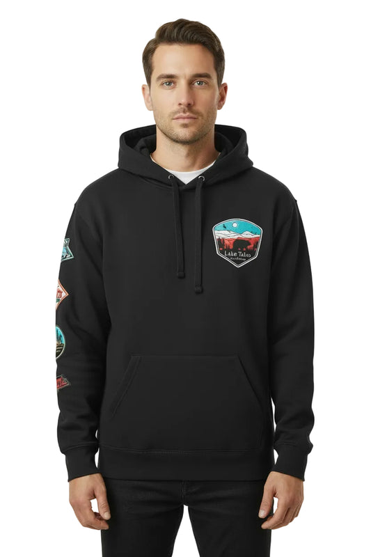 Hoodie with Patches Mountain with Bear