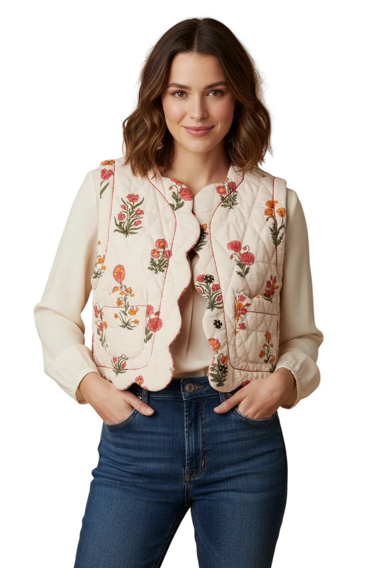 Quilted Scallop Vest