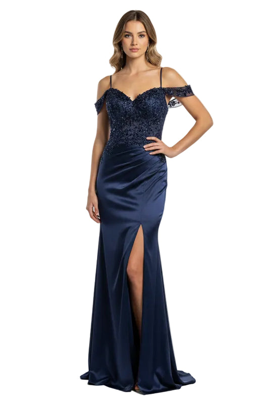 S/S Dress Beaded Top with Boning