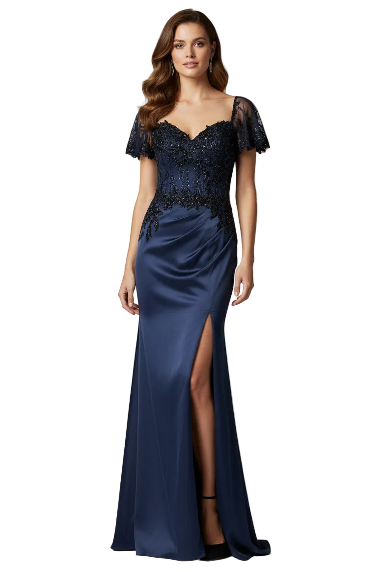 S/S Dress Beaded Top with Boning