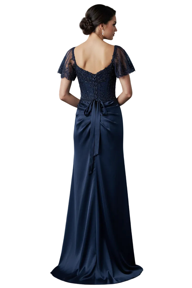 S/S Dress Beaded Top with Boning