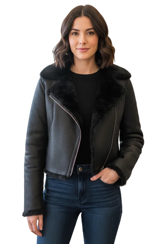 Ladies Reversible Shearling Jacket
