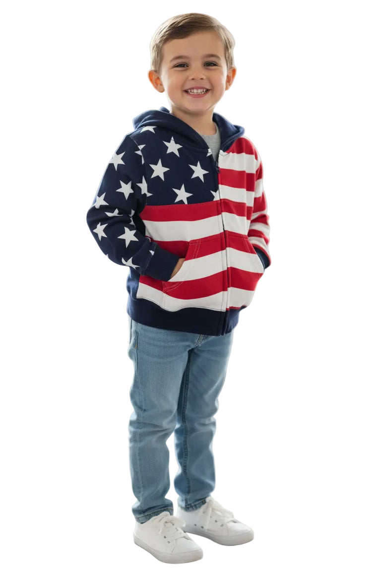 Youth Full Zip Flag Hoodie