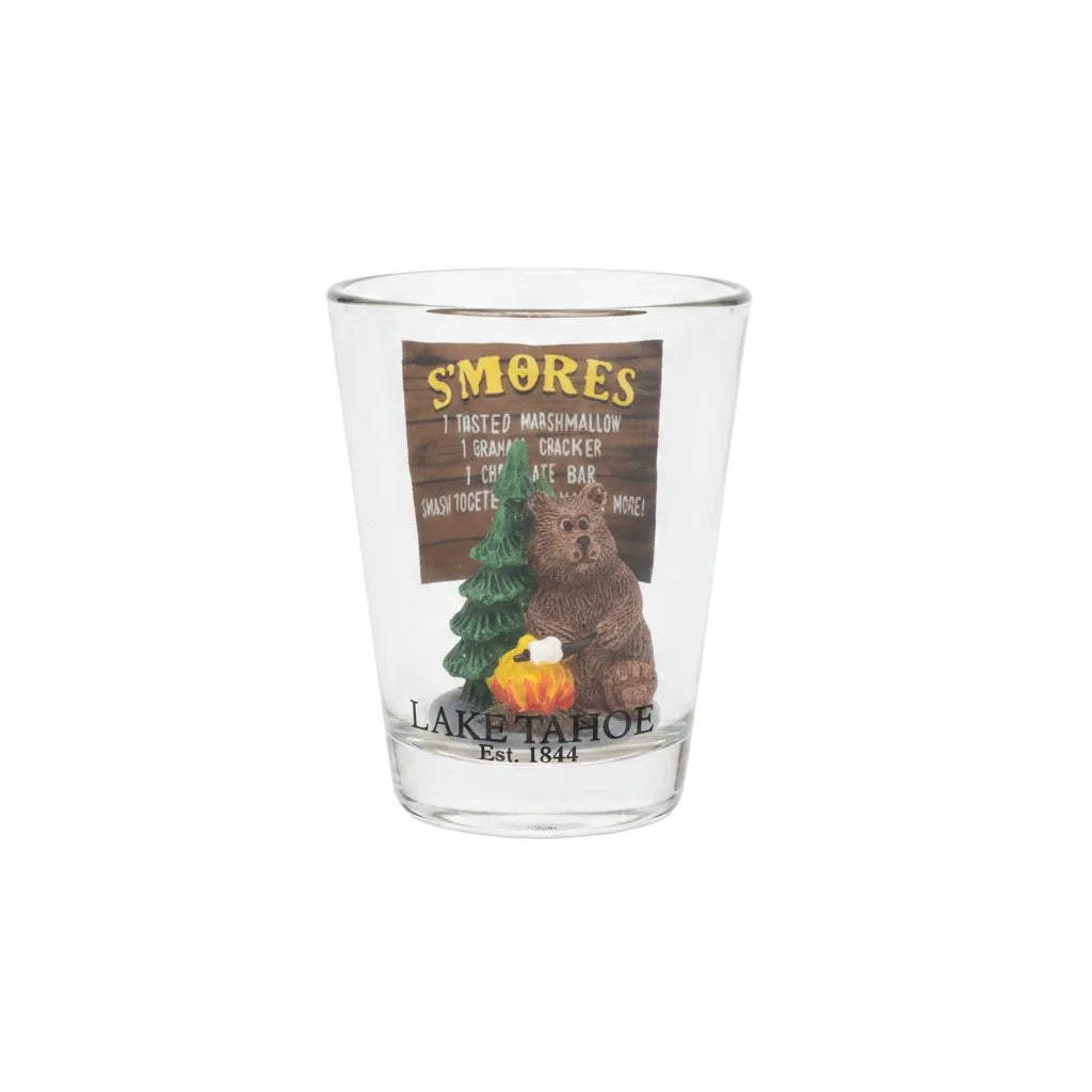 Shotglass - Camping Bear/Smores Lake Tahoe