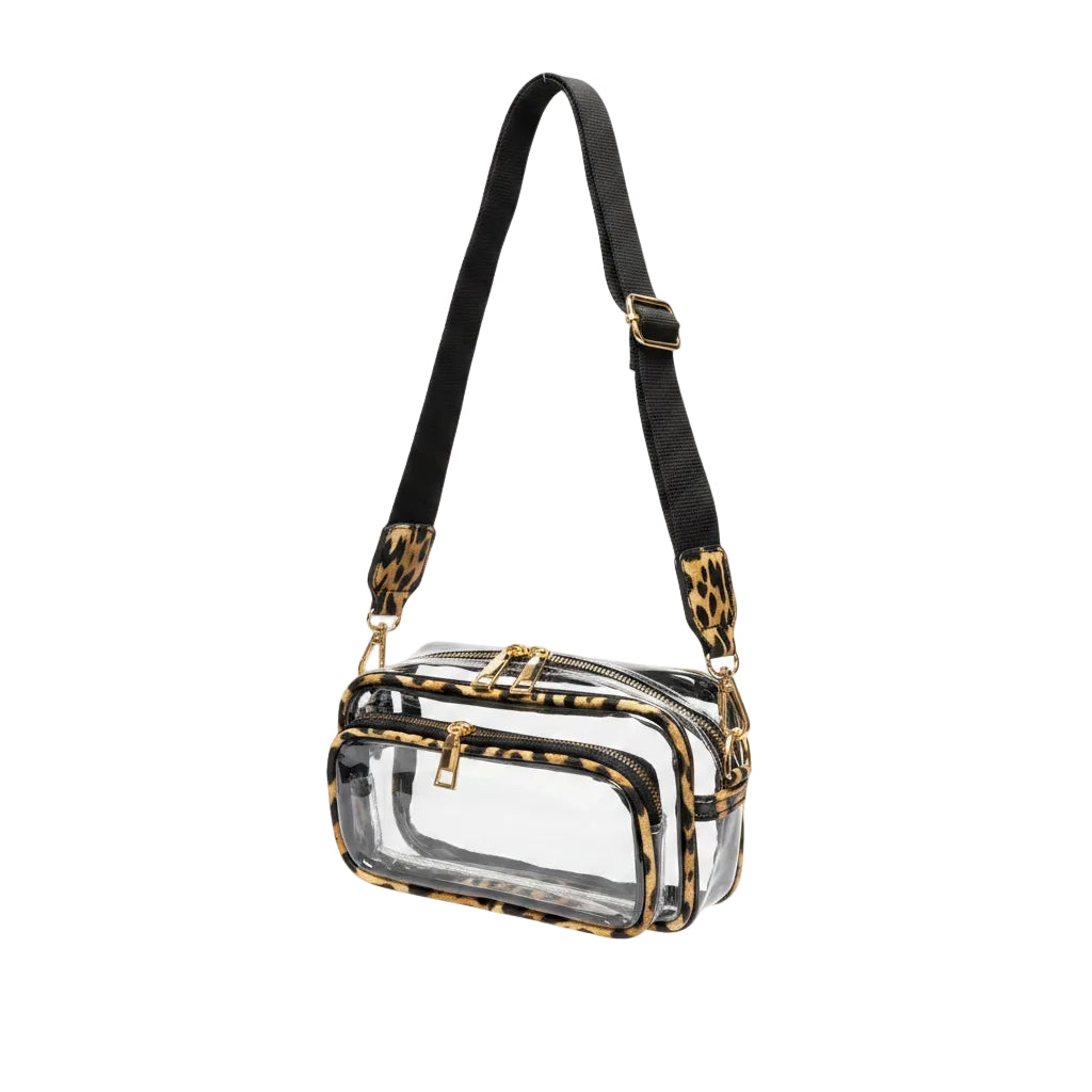 Clear Double Zipper Crossbody Bag