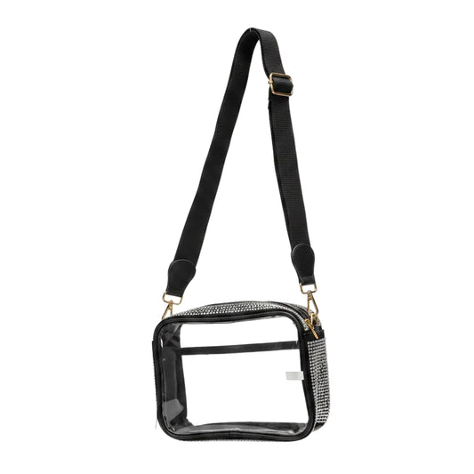 Clear Crossbody Bag with Stones