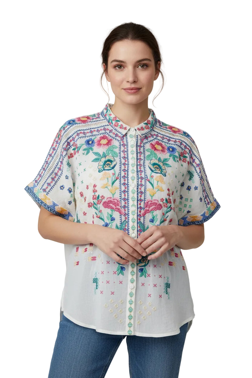 The Audrey Short Sleeve Shirt - Lunes
