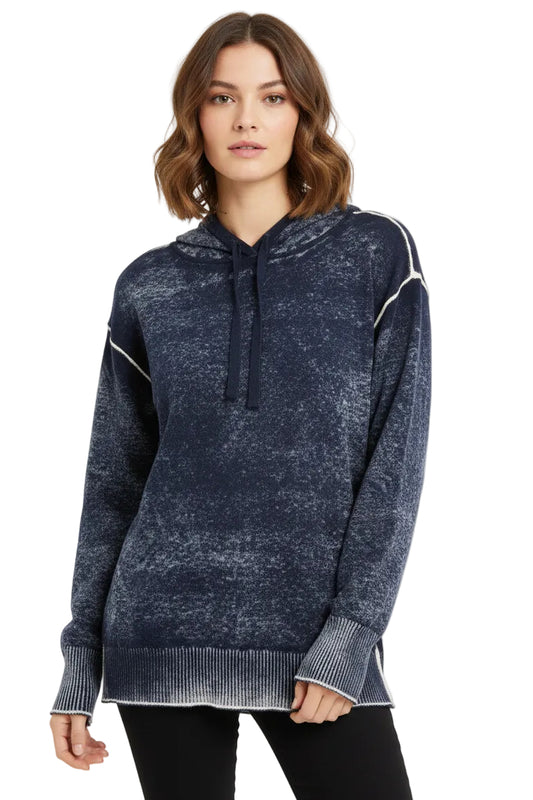 L/S Printed Hoody Popover Sweater