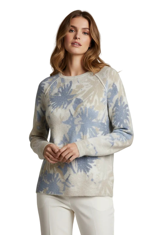 Reversible Printed Raglan L/S Crew Neck Sweater