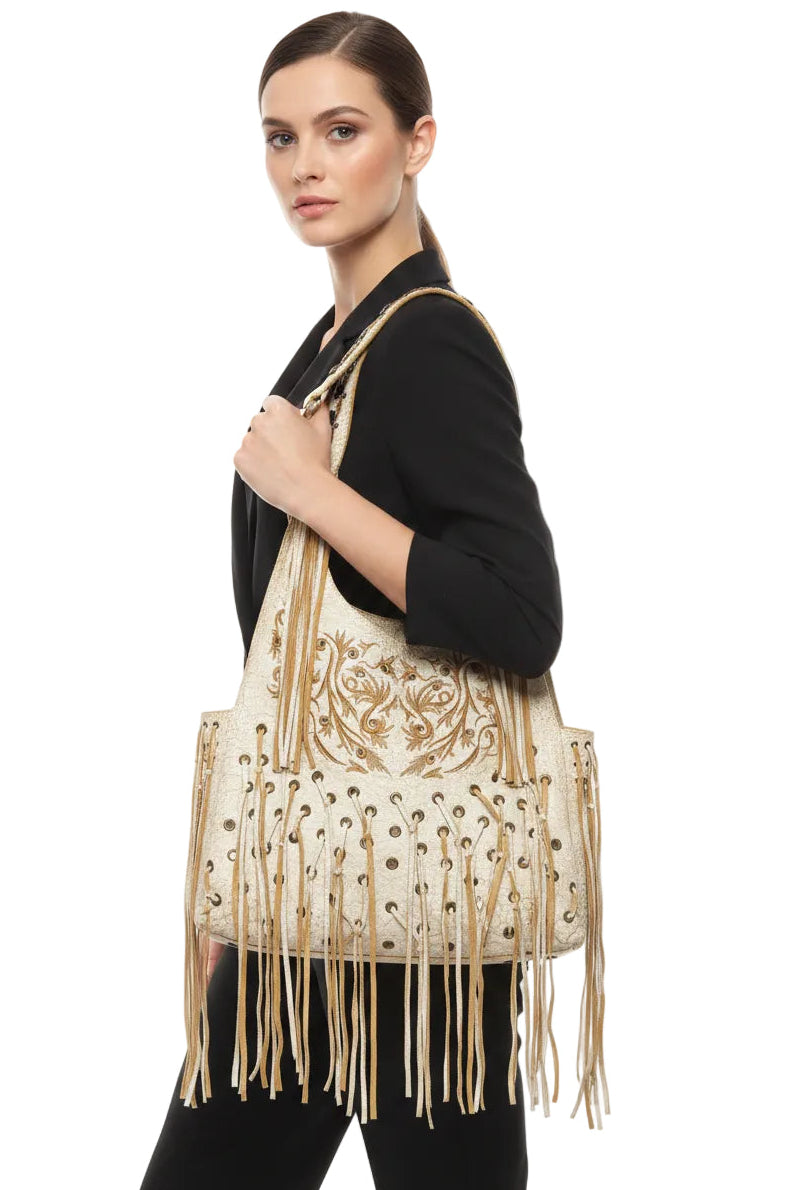 Kippys - Leather Embroidered Handbag