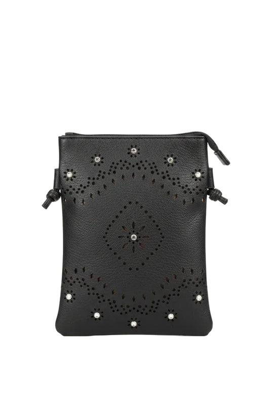 Floral Rhinestone Crossbody Bag