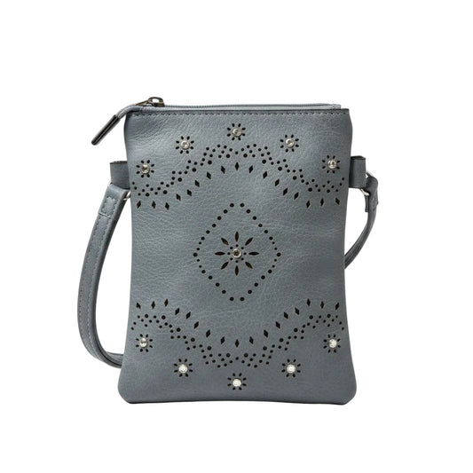 Floral Rhinestone Crossbody Bag