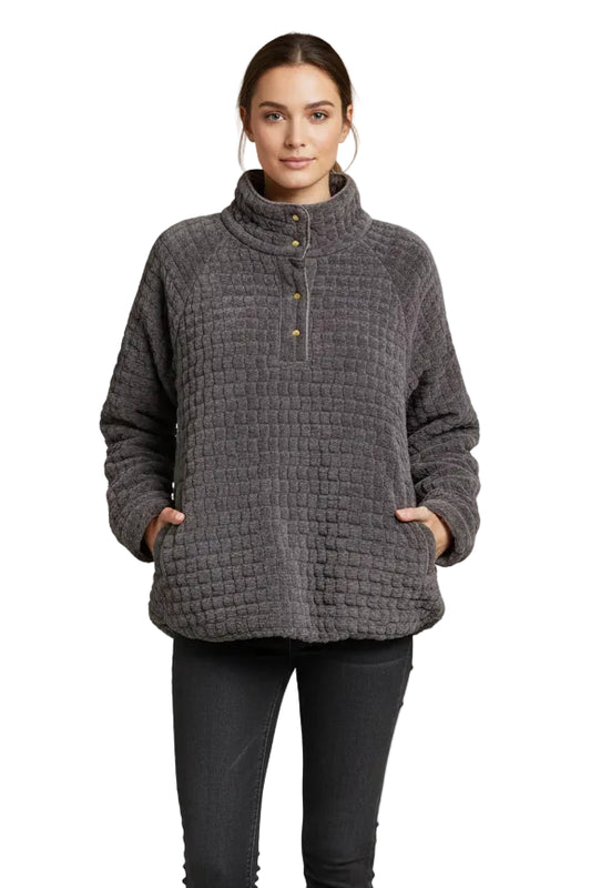 Sueded Quilt Thea Snap Raglan