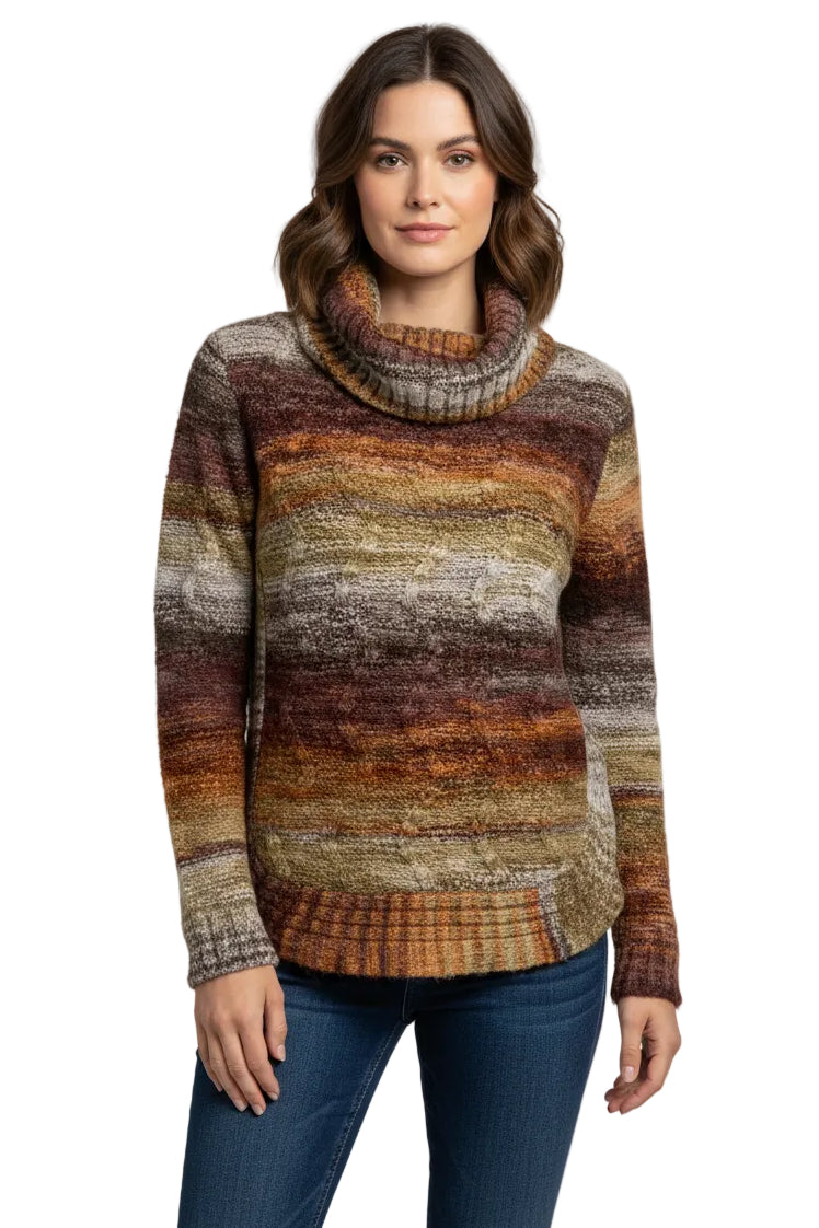 Cowl Neck Round Hem Sweater
