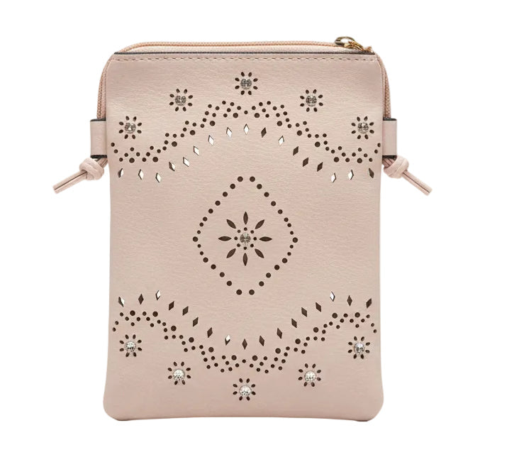 Floral Rhinestone Crossbody Bag