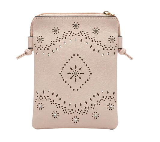 Floral Rhinestone Crossbody Bag