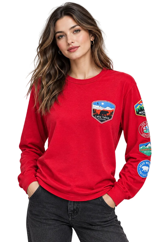 L/S Tee with Patches Mountain with Bear
