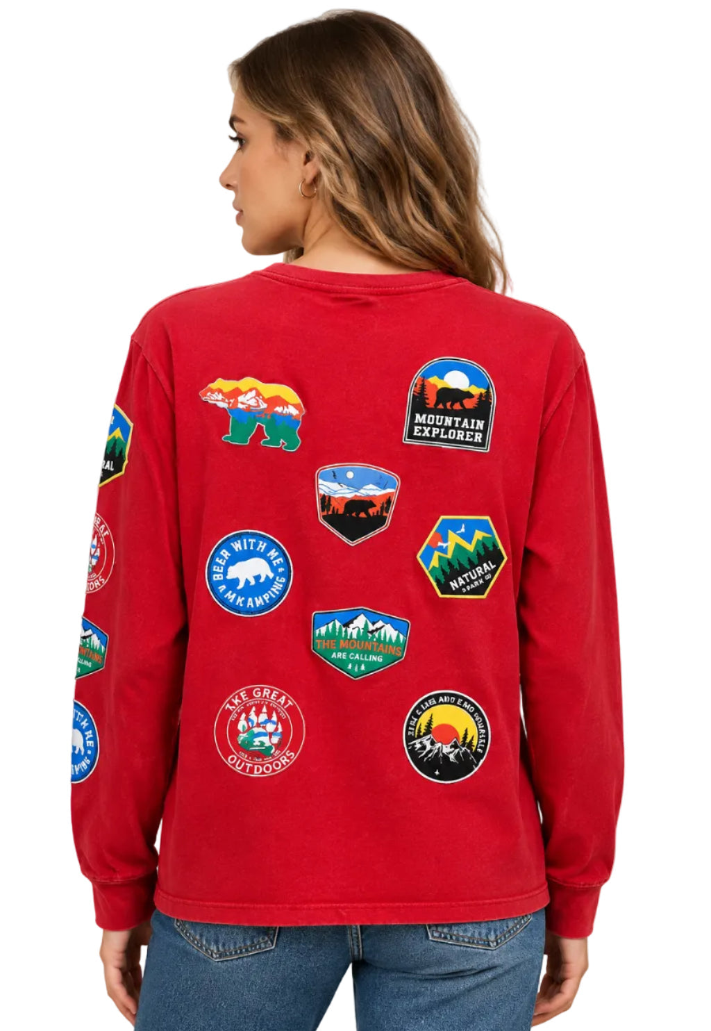 L/S Tee with Patches Mountain with Bear