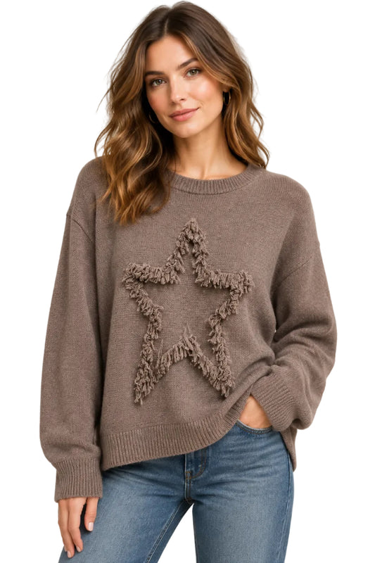 Sweater with Star Applique