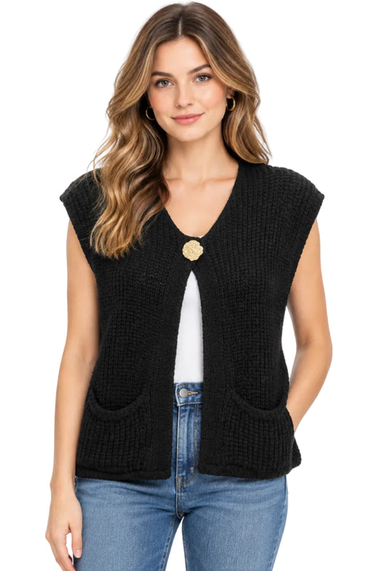 Sweater Vest with Button