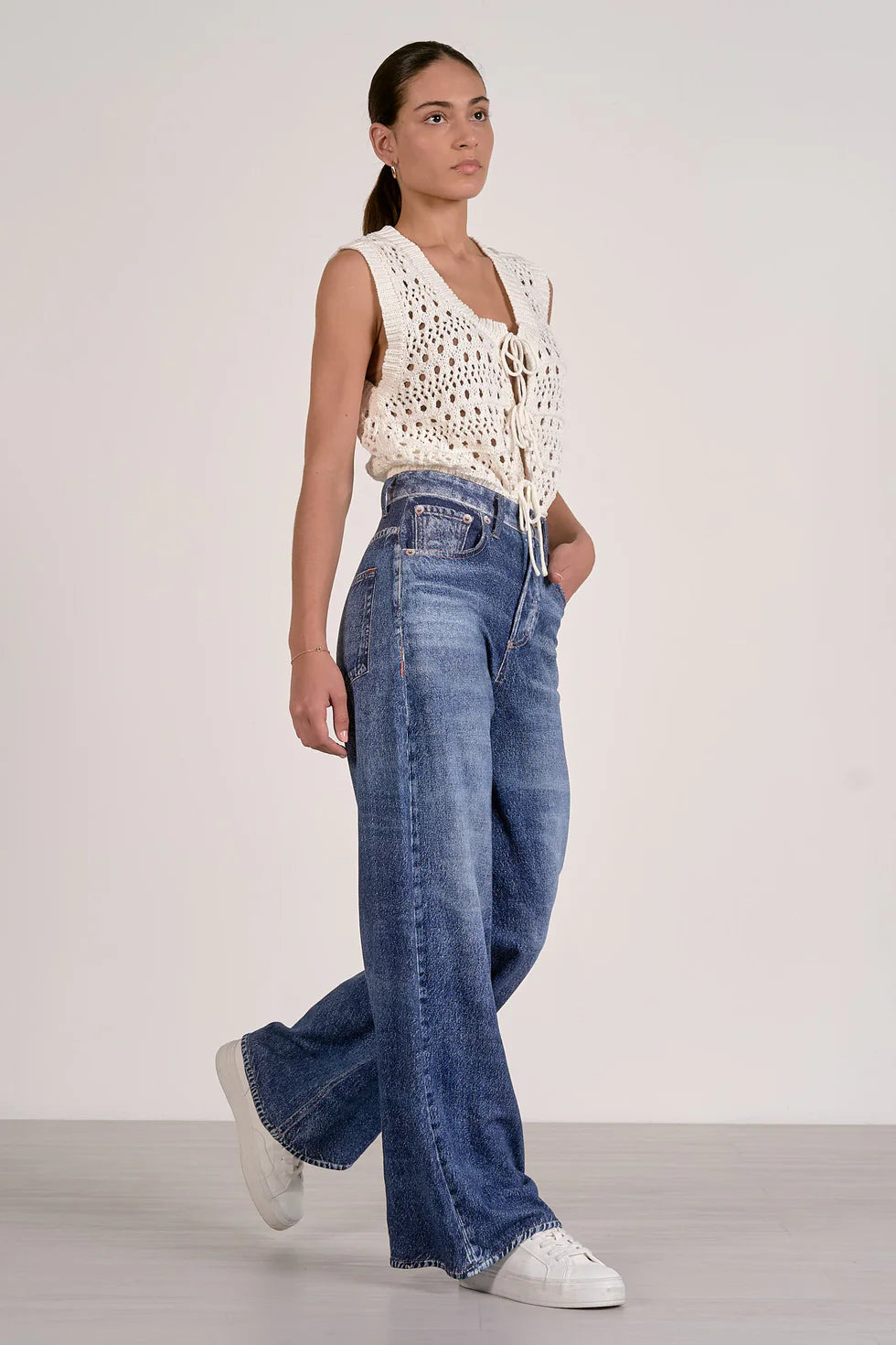 Elastic Waistband Jeans