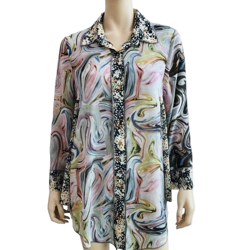Kamana Print Button Up Tunic