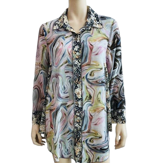 Kamana Print Button Up Tunic