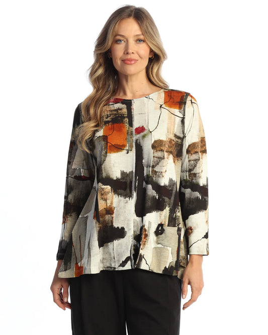 Cotton Modal Top with Offset Pocket - Natura