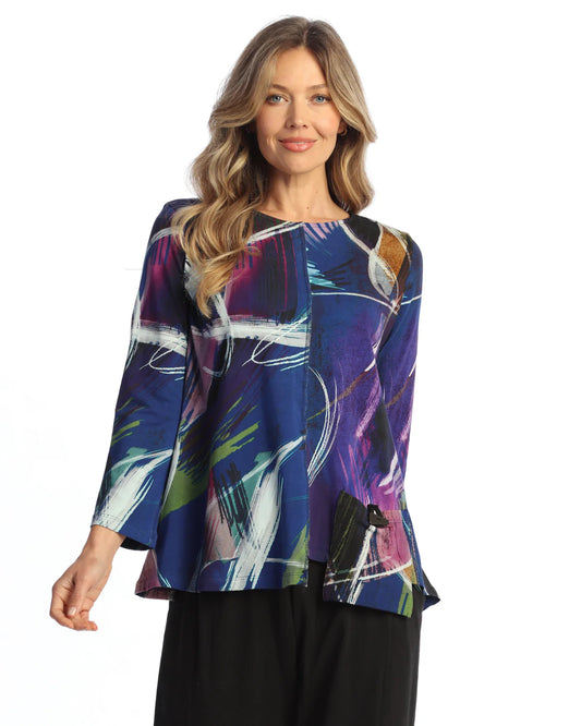 Cotton Modal Top with Offset Pocket - Como