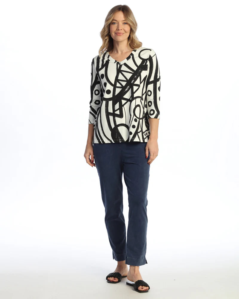 Slim Pants with Hem Detail