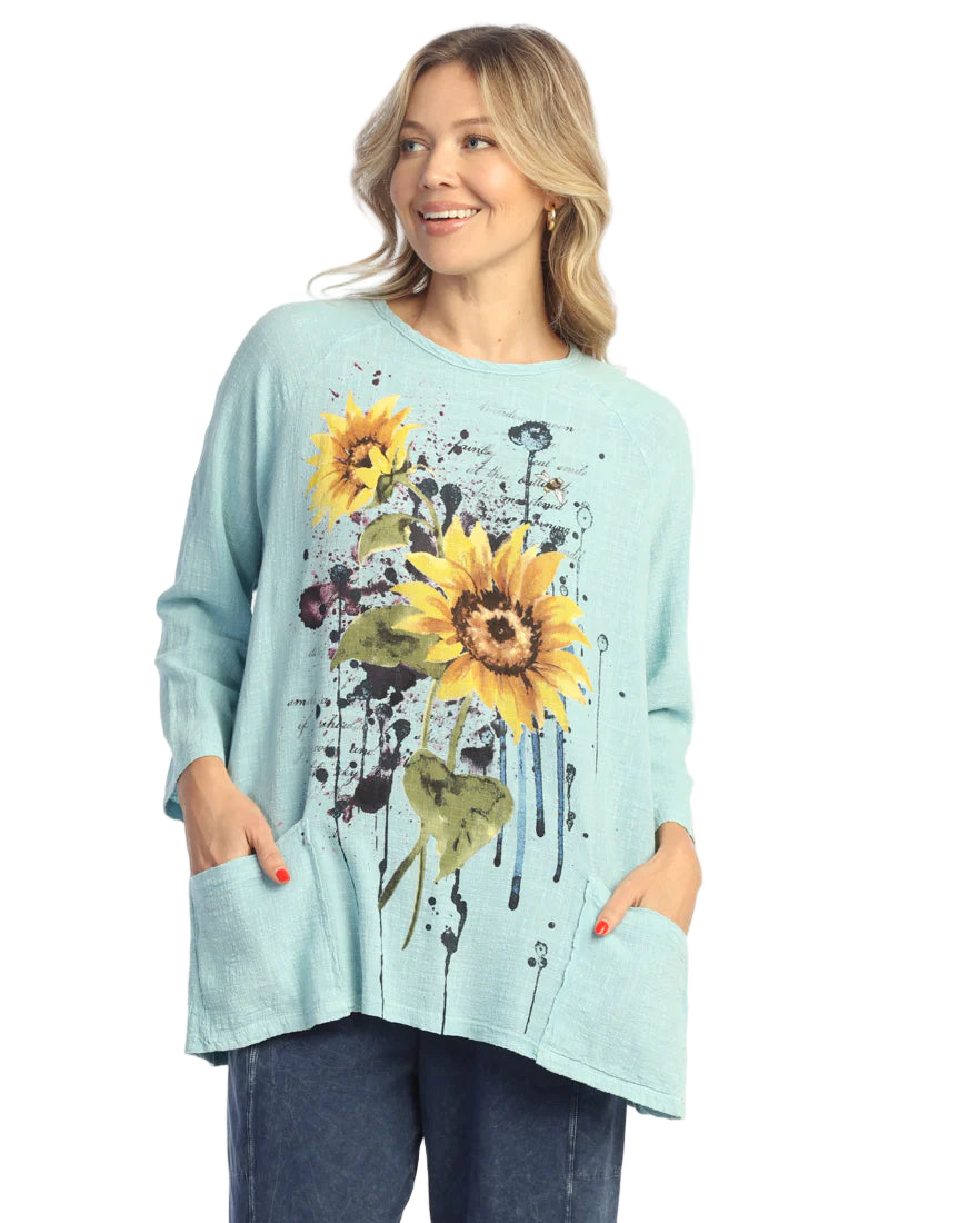 Mineral Wash Gauze Tunic with Pockets - Cameo