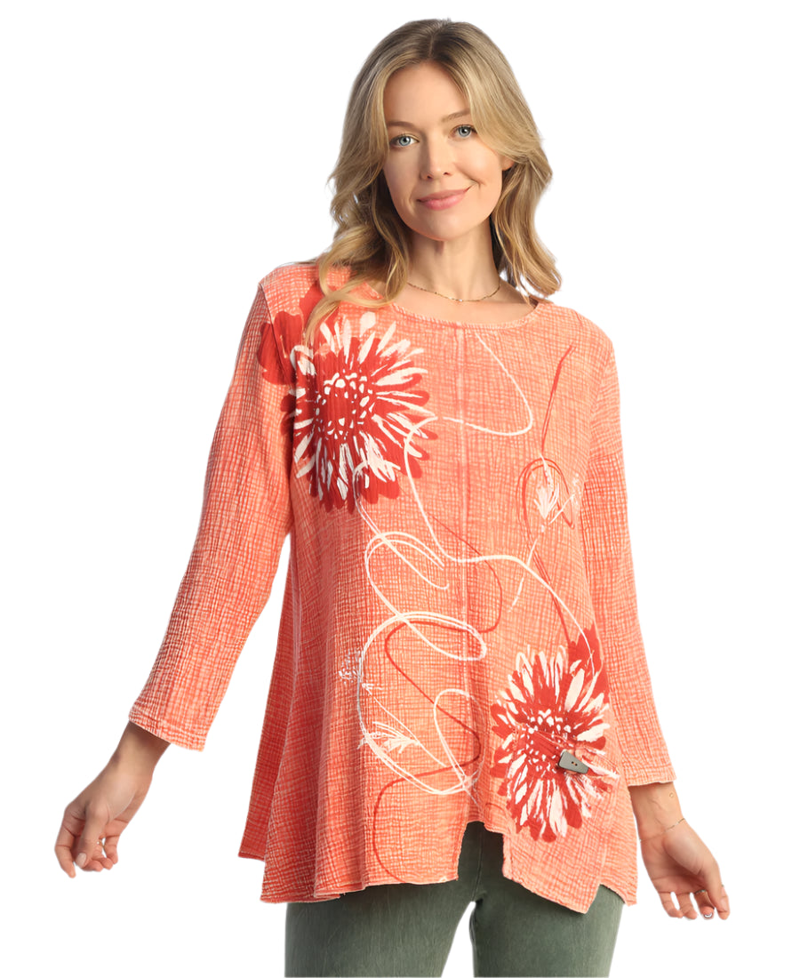 C-Mineral Washed Double Gauze Tunic With Pocket, Carmen
