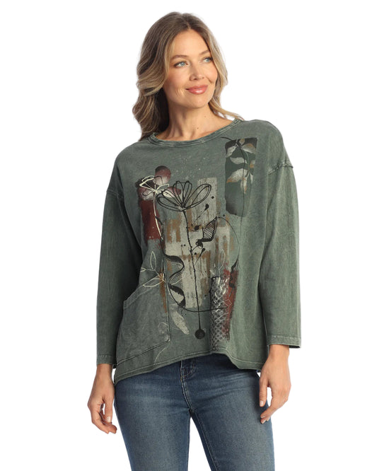 French Terry Drop Shoulder Top - Antigua