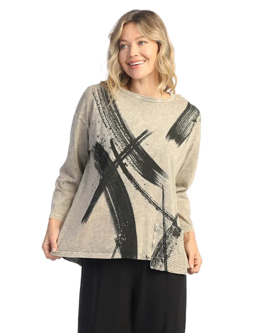 Tunic Top with Contrast Pocket - Drama