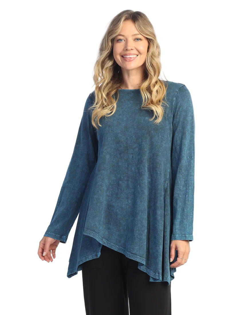 Mineral Washed Asymmetric Top - Sapphire
