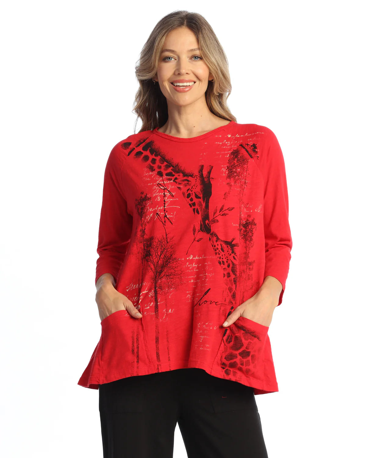 Patch Pockets Tunic Top - Safari