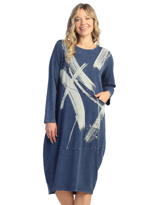Mineral Washed Cocoon Dress - Drama