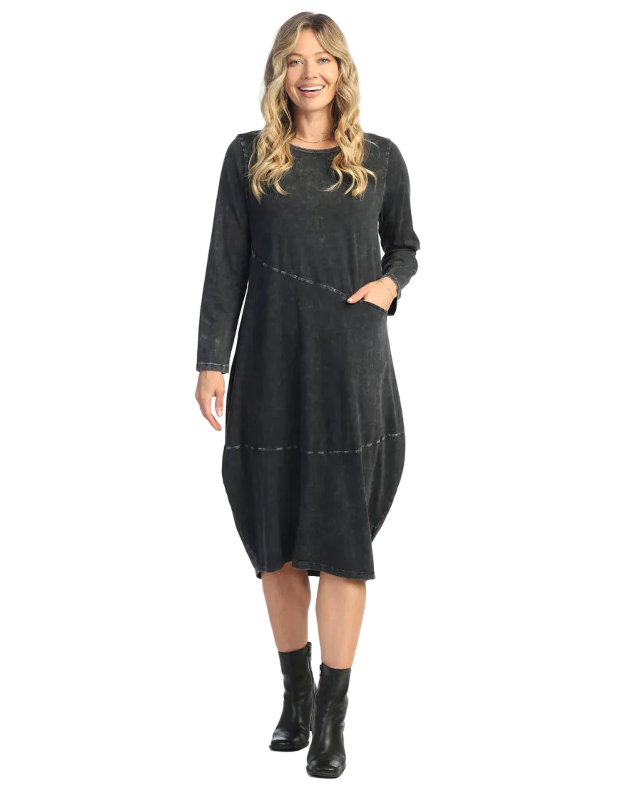 Mineral Washed Cocoon Dress with Pocket