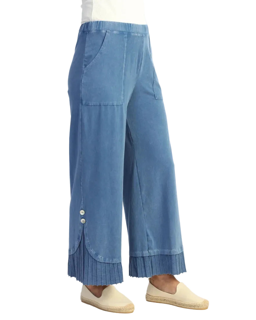 Mineral Washed Wide Leg Pant