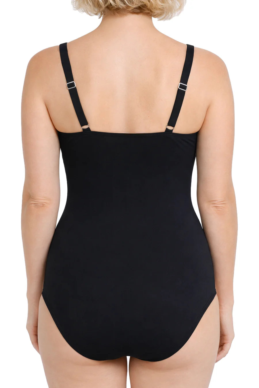 W One-Piece Swimsuit Wrap Front, Knot Detail