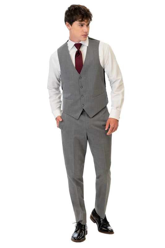 Medium Grey Performance Stretch Suit Vest by Michael Kors