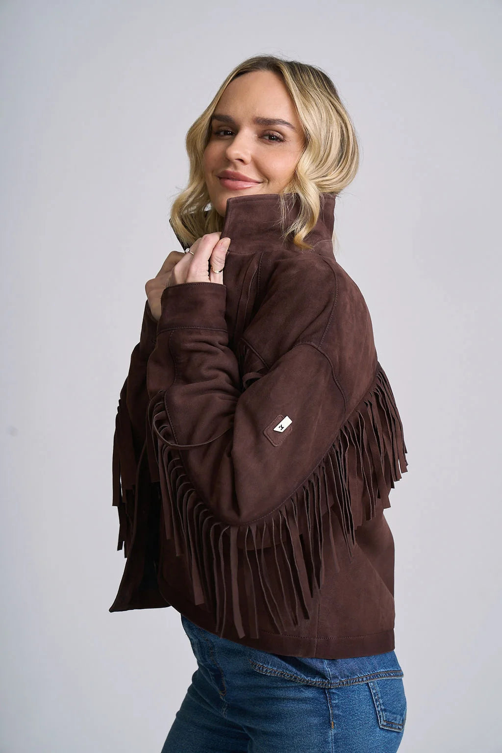 Melissa OS Western-Inspired Suede Jacket