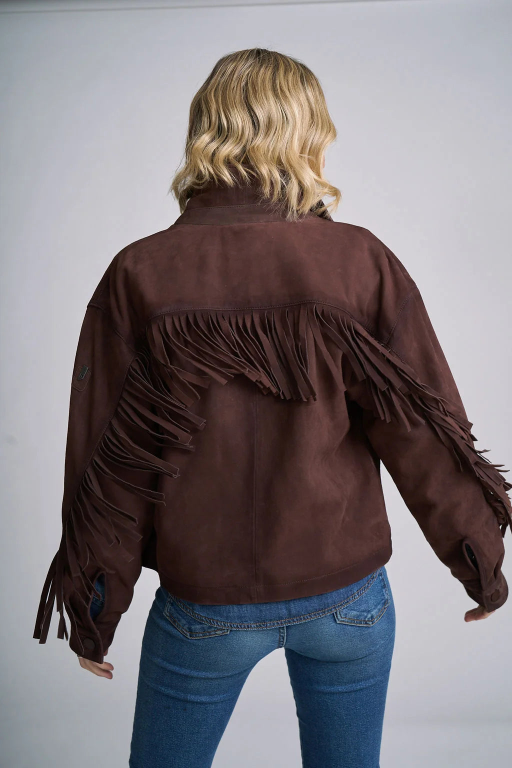 Melissa OS Western-Inspired Suede Jacket