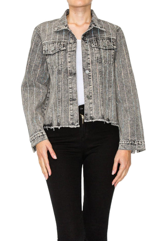 Denim Jacket with Stones