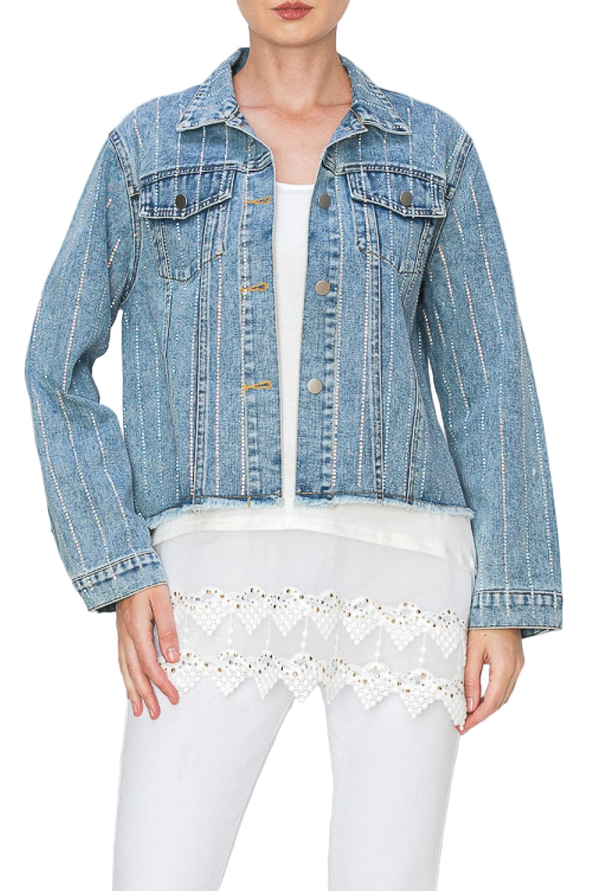 Denim Jacket with Stones